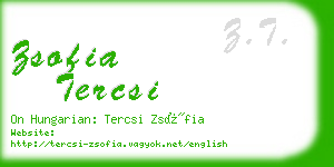 zsofia tercsi business card